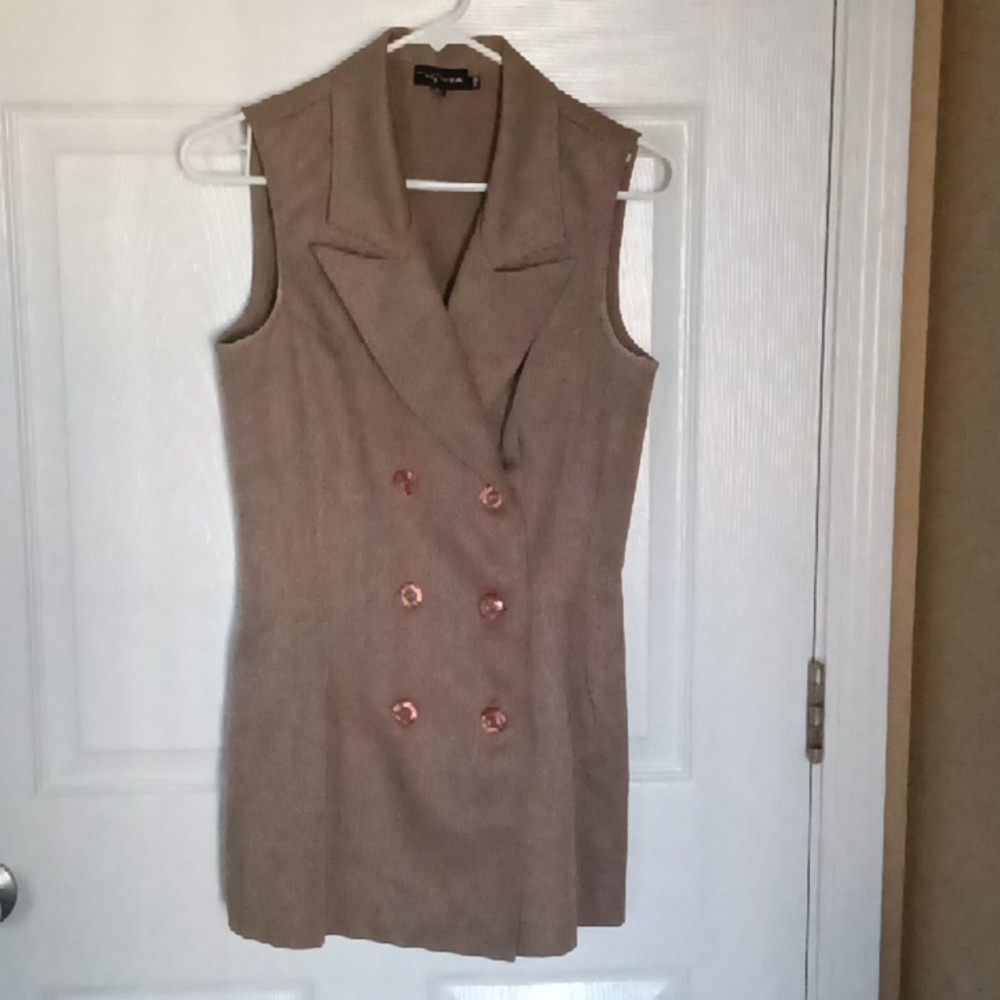 Tan double breasted suit